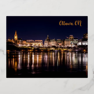 Ottawa Postcard, On Foil Holiday Postcard
