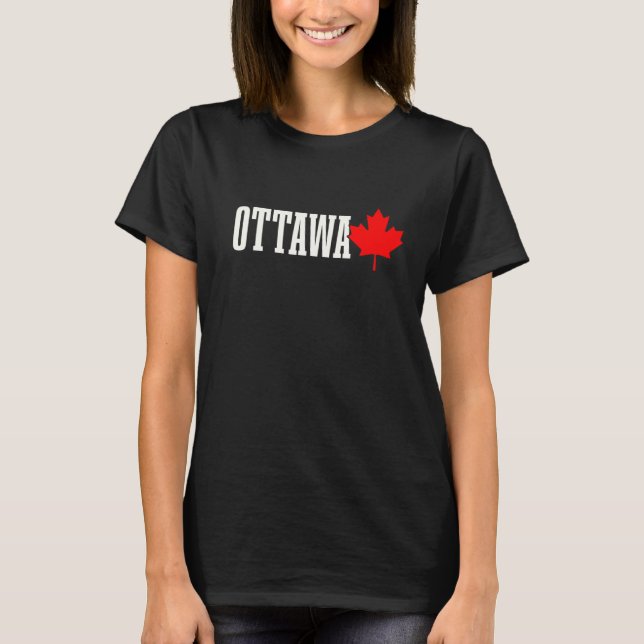 Ottawa Quebec Maple Leaf Canada Canadian Flag Prid T-Shirt (Front)