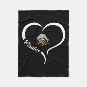Ottawa Township Pirates Logo Half Heart Slogan Hs Fleece Blanket