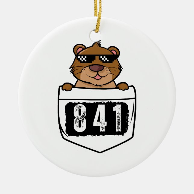 Otter 841  ceramic ornament (Front)