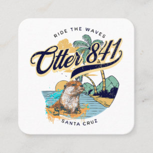 Otter 841 Surfing Otter 841 California Surf Board Square Business Card