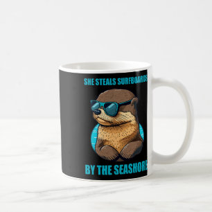 Otter 841 Surfing Otter She Steals Surfboards Cali Coffee Mug