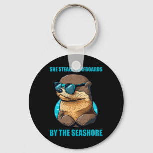 Otter 841 Surfing Otter She Steals Surfboards Cali Key Ring