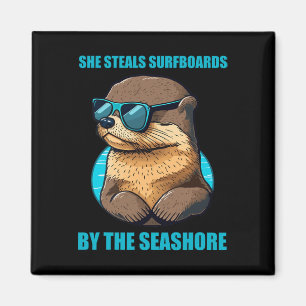 Otter 841 Surfing Otter She Steals Surfboards Cali Magnet