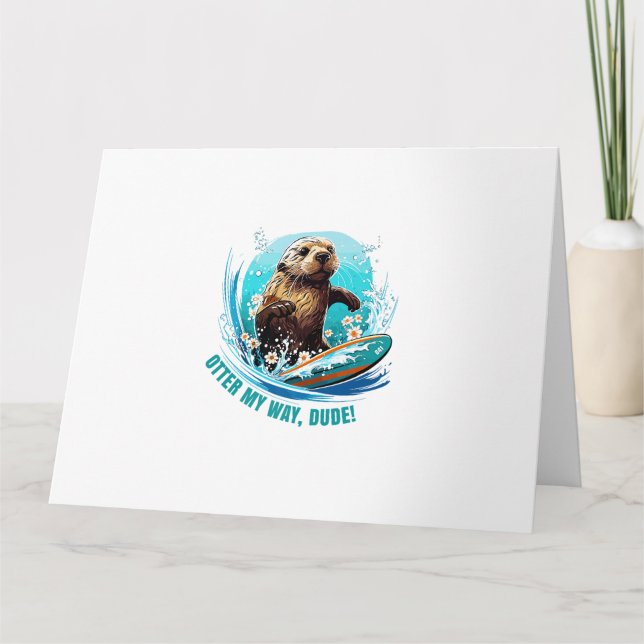 Otter 841 Surfing Otter She Steals Surfboards Otte Card (Front)