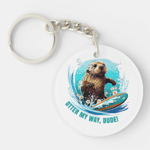 Otter 841 Surfing Otter She Steals Surfboards Otte Key Ring