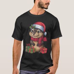 Otter Animal Xmas Holiday Santa Otter Christmas  T-Shirt