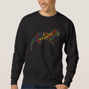 Otter Animals Puzzle Pieces Autism Awareness Sweatshirt