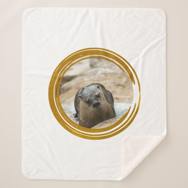 Otter Art Sherpa Blanket (Front)