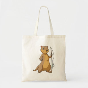 Otter as Fisher with Fishing rod Tote Bag