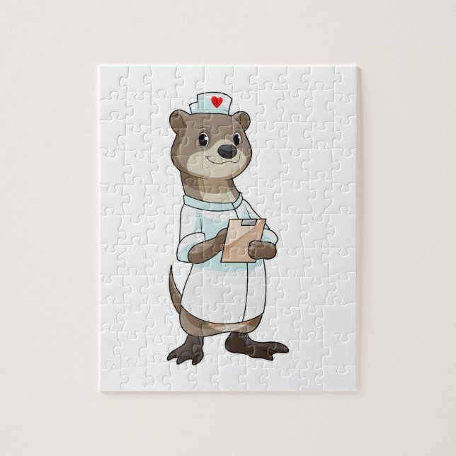 Otter as Nurse with Heart Jigsaw Puzzle (Vertical)