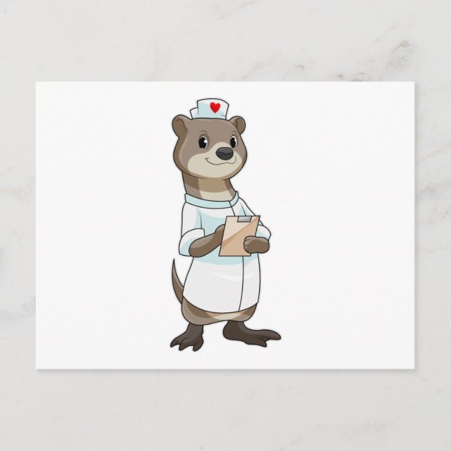 Otter as Nurse with Heart Postcard (Front)