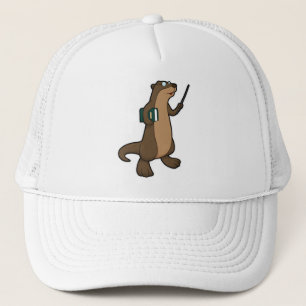Otter as Teacher with Book & Pointer Trucker Hat