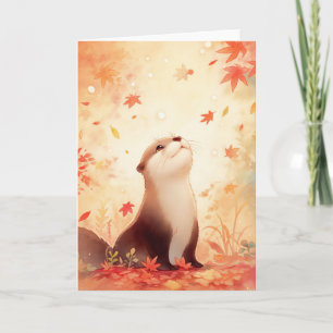 Otter Autumn Daydream Card