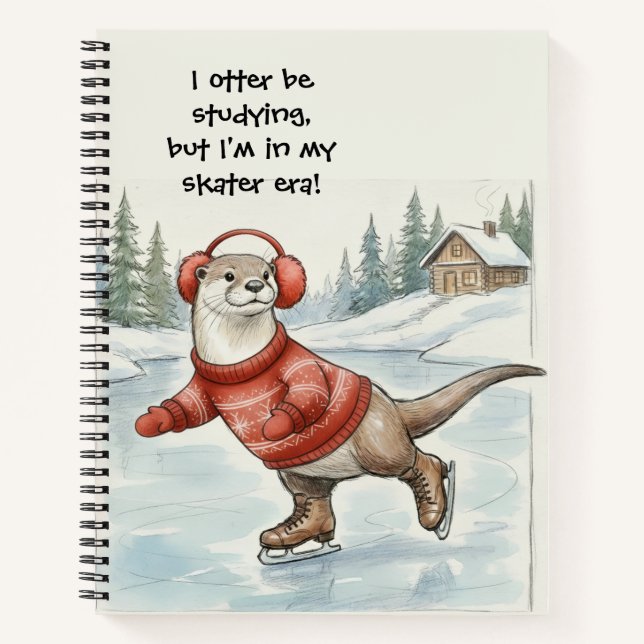 Otter Be Skating, Spiral Notebook (Front)