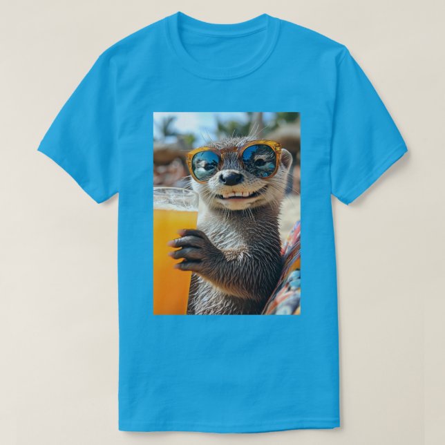 Otter - beach party mode T-Shirt (Design Front)