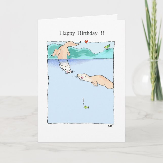 "Otter" Birthday Card (Front)