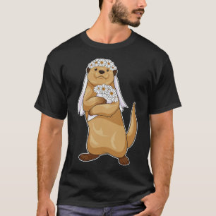 Otter Bride Flower Wedding T-Shirt
