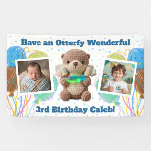 Otter & Candy Themed Birthday Boy Personalised Banner