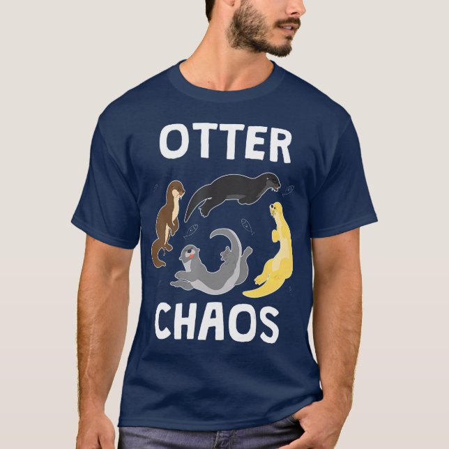 Otter Chaos  Animal Kids Girls Boys Women Gift T-Shirt (Front)