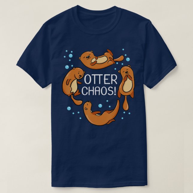 Otter Chaos For Kids Cute Sleeping Pajama  T-Shirt (Design Front)