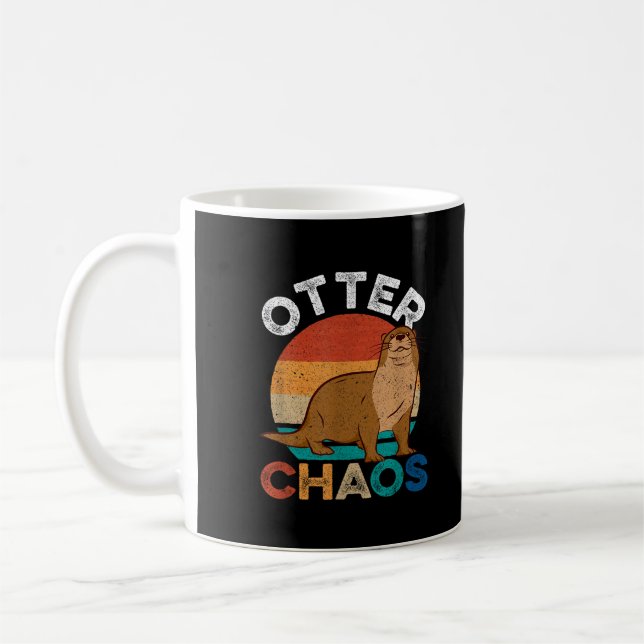 Otter Chaos For Men Women Cute Otter Lover Animal  Coffee Mug (Left)