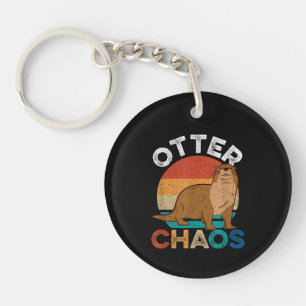 Otter Chaos For Men Women Cute Otter Lover Animal Key Ring