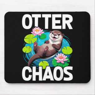 Otter Chaos Funny Animal Pun Nature Mouse Pad