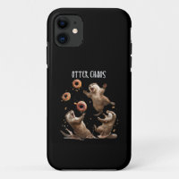 Otter Chaos Funny Bagel Fighting Sea Otters Pun An