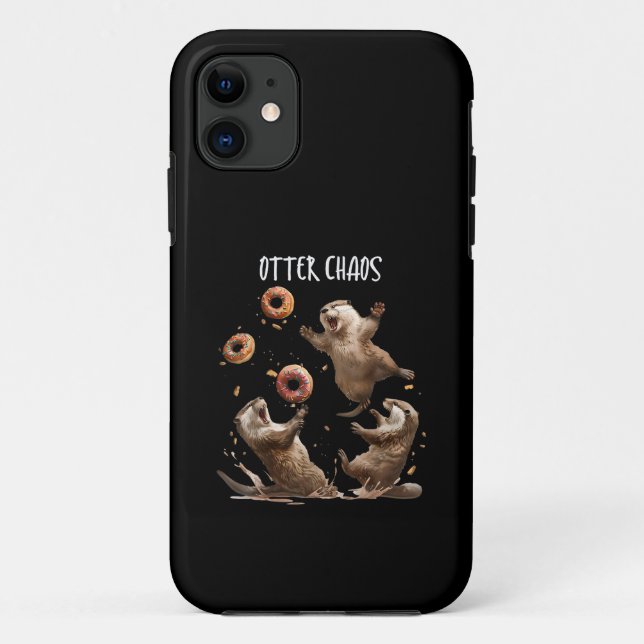 Otter Chaos Funny Bagel Fighting Sea Otters Pun An Case-Mate iPhone Case (Back)