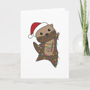 Otter Christmas Snow Winter Animals Otter Card