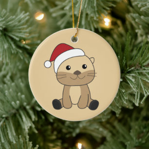 Otter Christmas Snow Winter Animals Otter Ceramic Ornament
