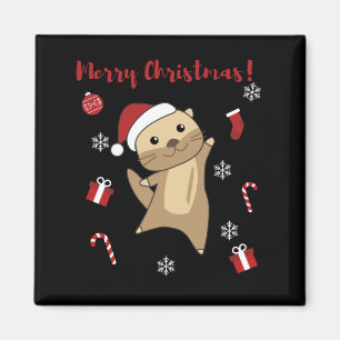 Otter Christmas Snow Winter Animals Otter Magnet