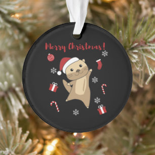 Otter Christmas Snow Winter Animals Otter Ornament