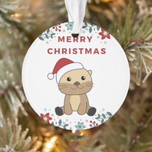 Otter Christmas Snow Winter Animals Otter Ornament