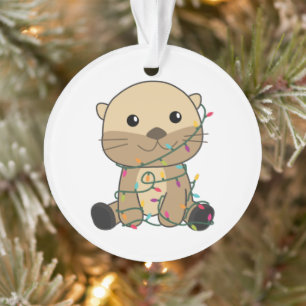 Otter Christmas Snow Winter Animals Otter Ornament