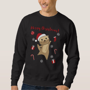 Otter Christmas Snow Winter Animals Otter Sweatshirt
