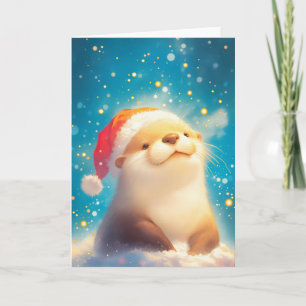 Otter Christmas Spirit Card