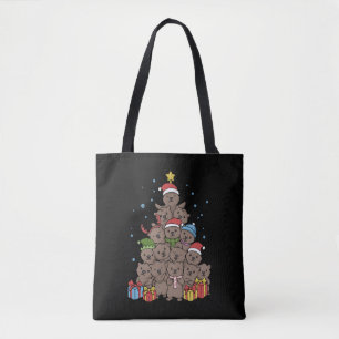 Otter Christmas Tree Funny Christmas Gift Tote Bag
