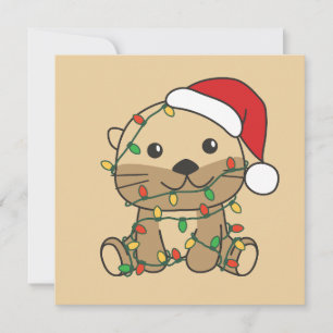 Otter Christmas Winter Animals Holiday Otters Card