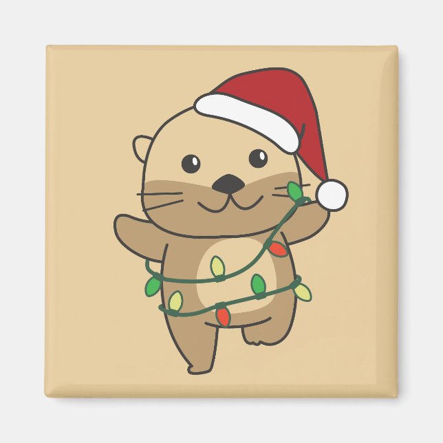 Otter Christmas Winter Animals Holiday Otters Magnet (Front)