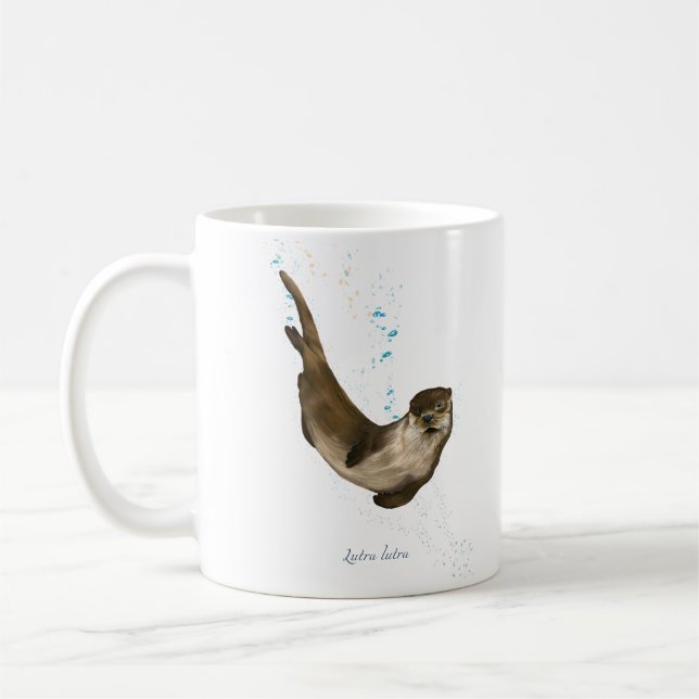Otter Coffee Mug with Latin Name (Left)