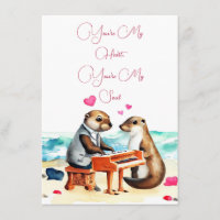 Otter Couple Love Greeting Card