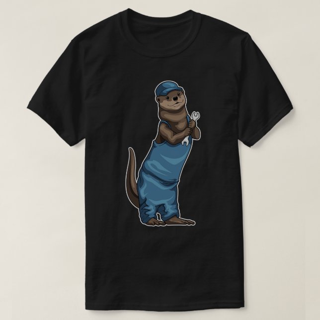 Otter Craftsman Wrench T-Shirt (Design Front)