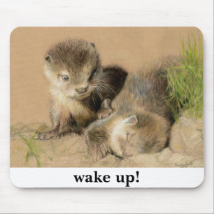 otter cubs mouse pad
