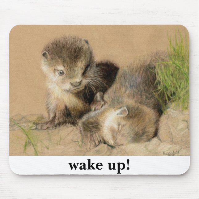 otter cubs mouse pad (Front)