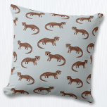 Otter Cushion<br><div class="desc">A cute and suspicious looking otter pattern on a duck egg blue background for wildlife lovers.  Original art by Nic Squirrell.</div>