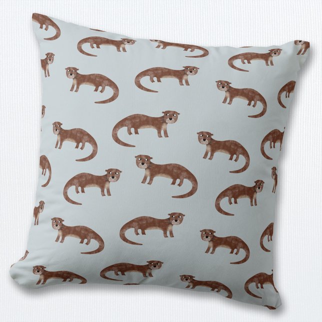 Otter Cushion (Cute otter pattern throw pillow)