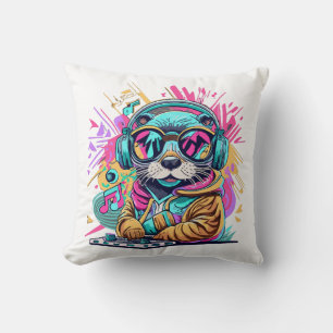 otter Dj 90s vibes Cushion