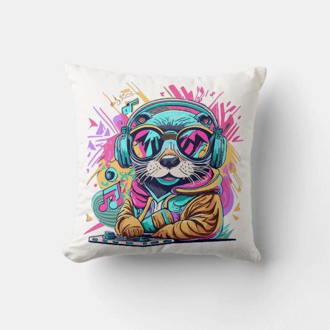 otter Dj 90s vibes Cushion (Front)